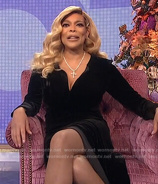 Wendy's black velvet dress on The Wendy Williams Show