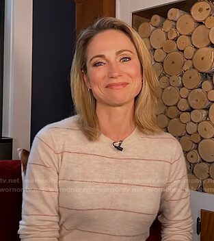 Amy's thin stripe sweater on Good Morning America