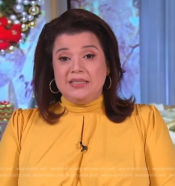 Ana's yellow mock neck dress on The View