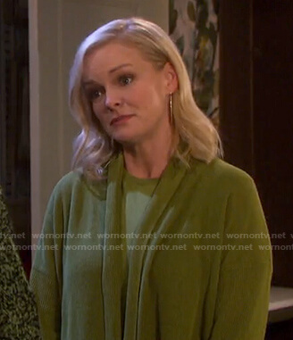 Belle's mustard green cardigan on Days of our Lives