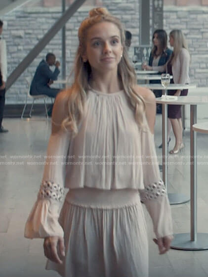 Bette's cold shoulder dress on Tiny Pretty Things