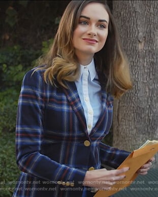 Samantha's blue plaid blazer on All Rise