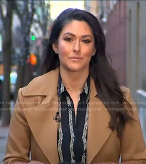 Erielle's black printed blouse on Good Morning America