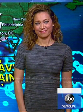 Ginger's grey ribbed dress on Good Morning America