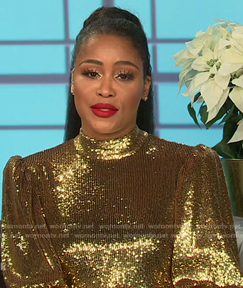 Sheryl's black studded blouse on The Talk