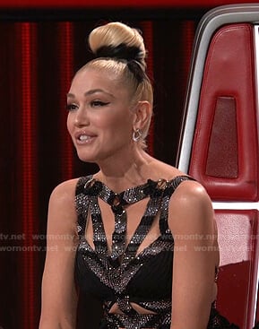 Gwen's embellished strappy gown on The Voice