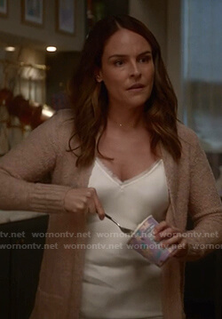 Izzy's white v-neck camisole on Bull