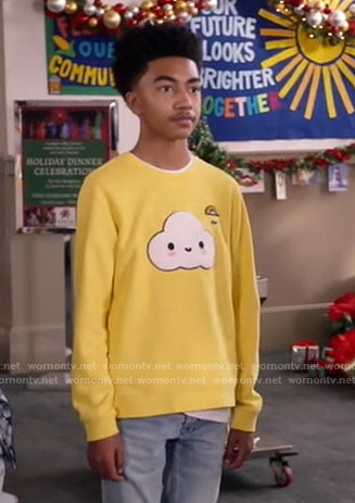 Jack's yellow cloud patch sweatshirt on Black-ish