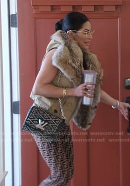 Jen's Fendi logo print leggings on The Real Housewives of Salt Lake City