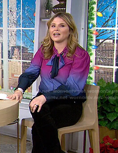 Jenna's tie neck ombre blouse on Today