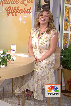 Jenna's white floral tie neck maxi dress on Today