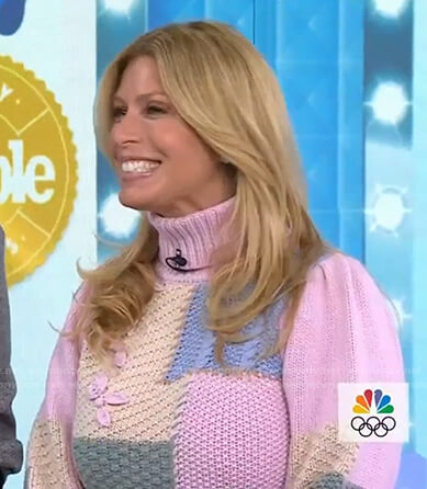 Jill's pink colorblock turtleneck sweater on Today