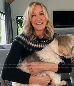 Lara's black fair isle sweater on Good Morning America