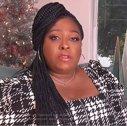 Loni's houndstooth jumpsuit on The Real