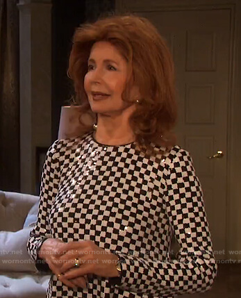 Maggie's sequin checkerboard dress on Days of our Lives