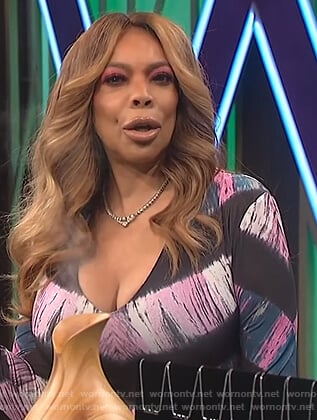 Wendy's chevron tie dye bodysuit on The Wendy Williams Show