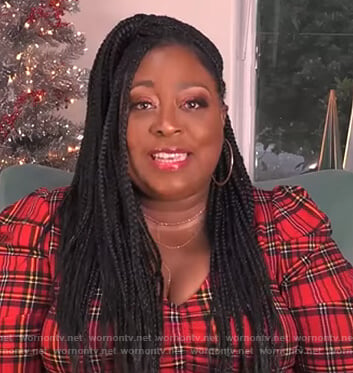 Loni's red plaid dress on The Real