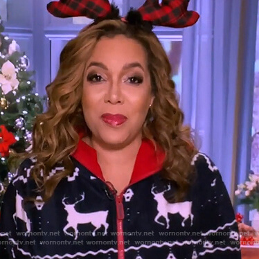Sunny's blue reindeer jumpsuit on The View