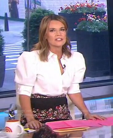 Savannah's white puff sleeve blouse on Today