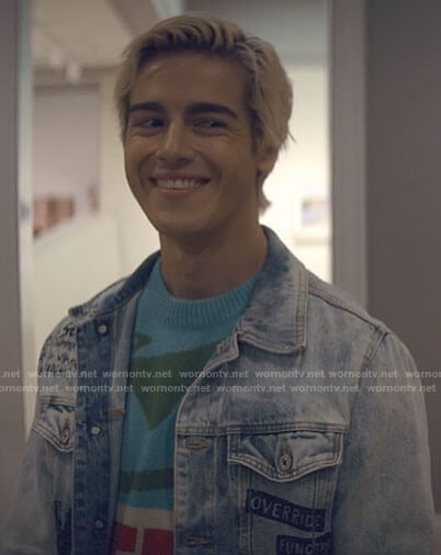 Shane's graffiti denim jacket on Tiny Pretty Things