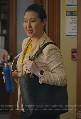 Sherri's yellow tweed blazer on All Rise
