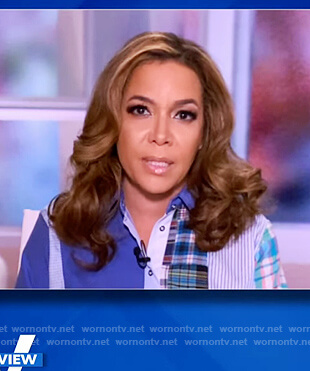 Sunny's blue patchwork blouse on The View