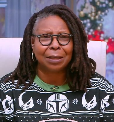 Whoopie's Star Wars Yoda Christmas sweater on The View