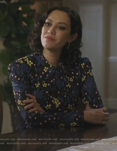 Hermosa's black floral mini dress on Riverdale