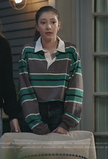 Natalie striped rugby sweater on The Unicorn