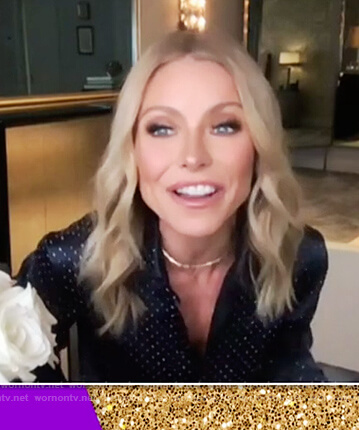 Kelly Rippa's black studded shirt on The Talk