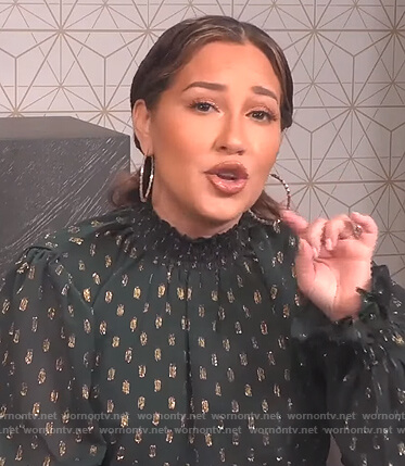 Adrienne's green metallic dress on The Real