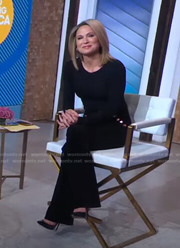 Amy's black top and button pants on Good Morning America