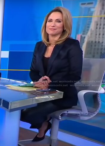 Amy's navy velvet blazer on Good Morning America
