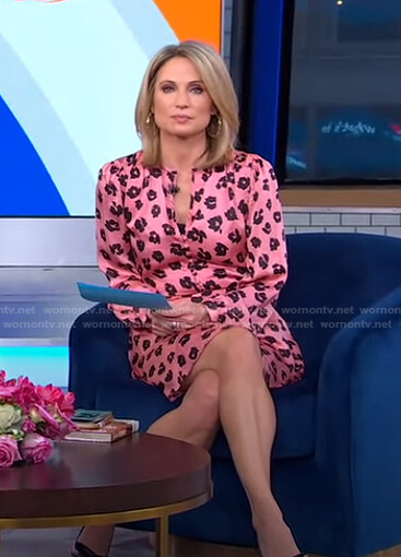 Amy's pink floral mini dress on Good Morning America