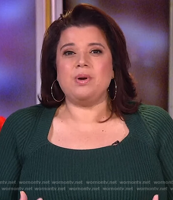 Ana's green ribbed sweater on The View
