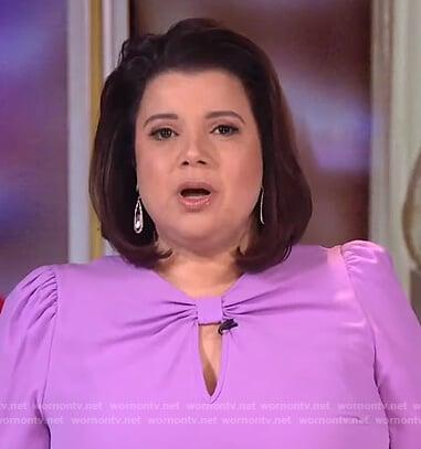 Ana's purple twist neck top on The View