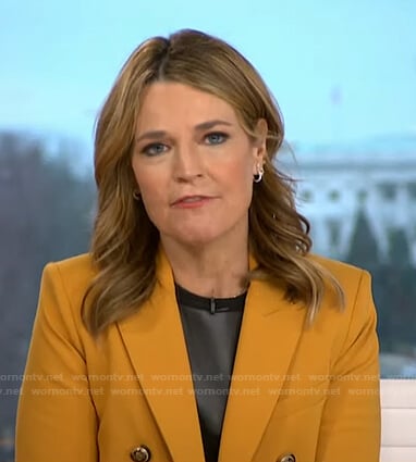 Savannah's orange double breasted blazer on Today