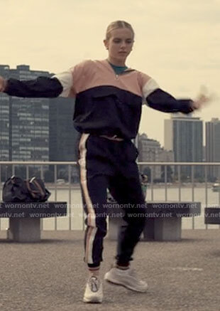 Bette's pink and black track suit on Tiny Pretty Things