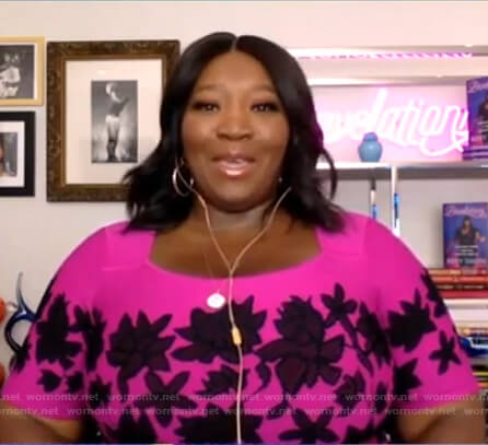 Bevy Smith's pink floral dress on Good Morning America