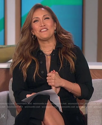 Carrie's black denim shirtdress on The Talk