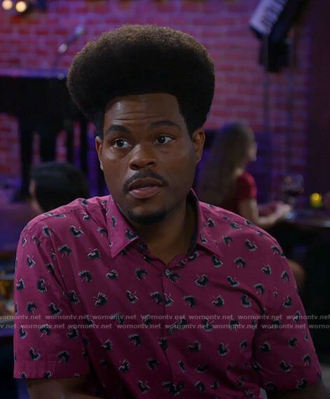 Carter's pink palm print shirt on Call Me Kat