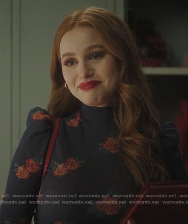 Cheryl's floral turtleneck top on Riverdale