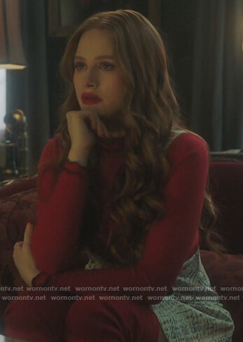 Cheryl's red zig-zag trim sweater on Riverdale