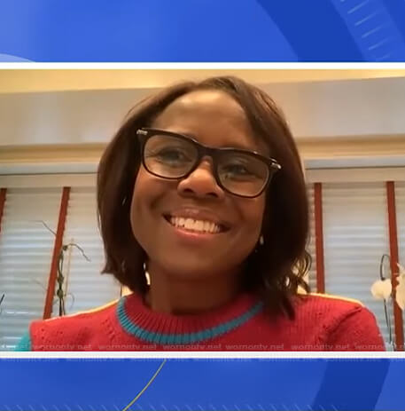 Deborah's colorblock sweater on Good Morning America