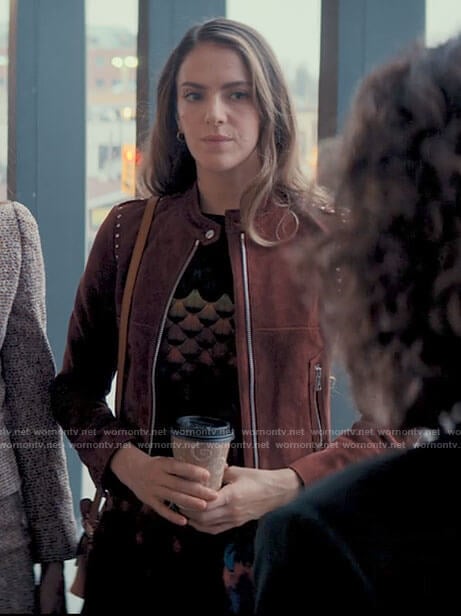 Delia's studded suede jacket on Tiny Pretty Things