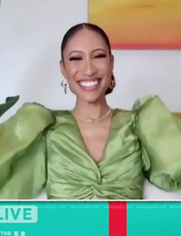 Elaine's green twisted dress on The Talk