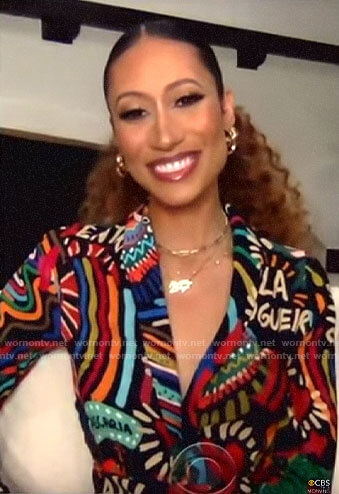 Elaine Welteroth's printed dress on CBS This Morning