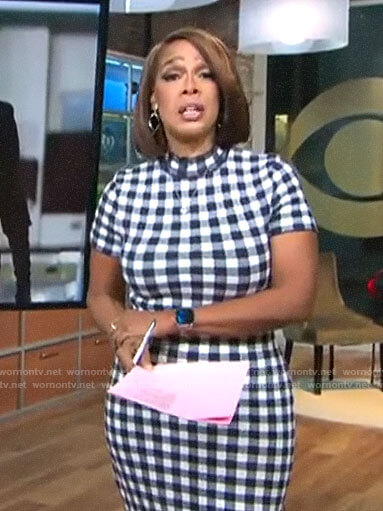 Gayle King's gingham check dress on CBS This Morning