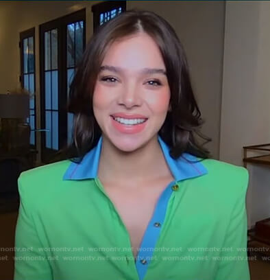 Hailee Steinfeld's green contrast polo on Good Morning America