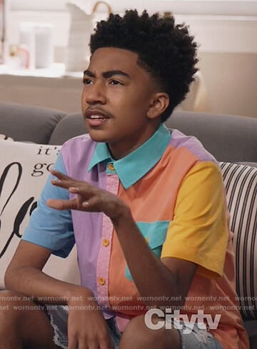 Jack's colorblock shirt on Black-ish
